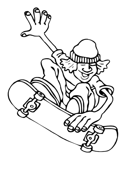 Skateboarding Boy Coloring Sheet Printable pdf