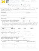 Application For Reactivation Form