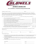 Sports Medicine - Interval Year Health Questionnaire Form