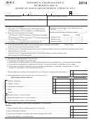 Form Id K-1 - Partner's, Shareholder's, Or Beneficiary's Share Of Idaho Adjustments, Credits, Etc - 2014