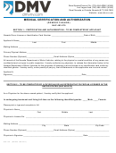 Form Dld-136 - Medical Certification And Authorization