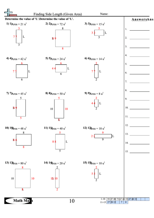 Finding Side Length Given Perimeter Worksheet