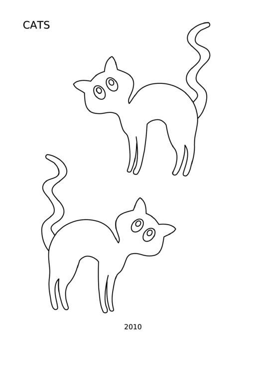 Cats Coloring Sheet Printable pdf