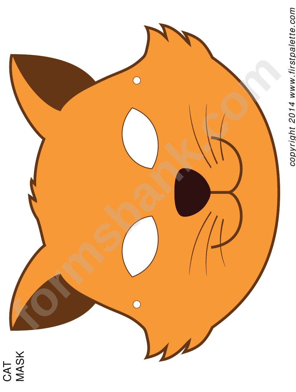 Cat Mask Color Template printable pdf download