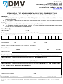 Form Vp 154 - Application For Governmental Services Tax Exemption Vp 154)