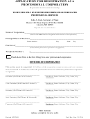 Application For Registration As A Professional Corporation - 2001