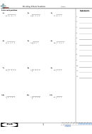 Dividing Whole Numbers Math Worksheet With Answer Key