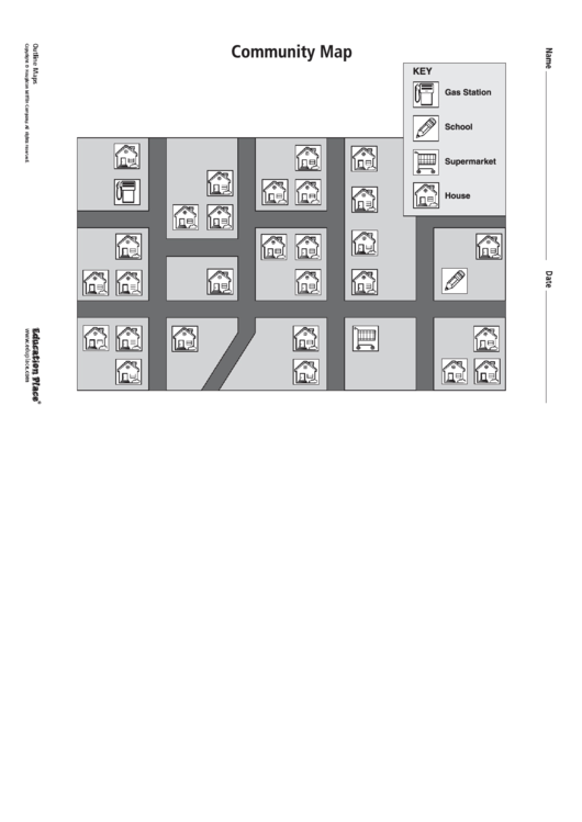 Community Map - Educational Template Printable pdf