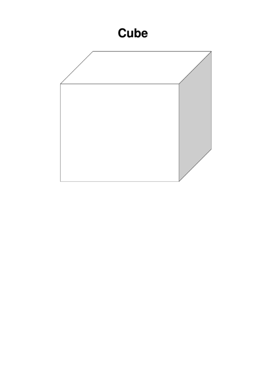 Cube - Coloring Sheet printable pdf download