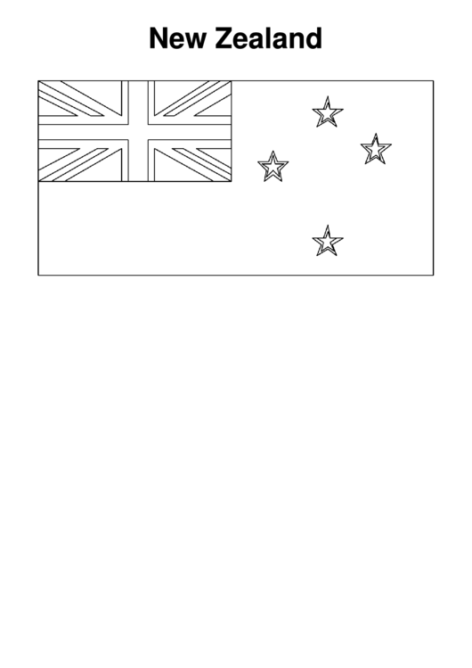 New Zealand Flag - Coloring Sheet Printable pdf