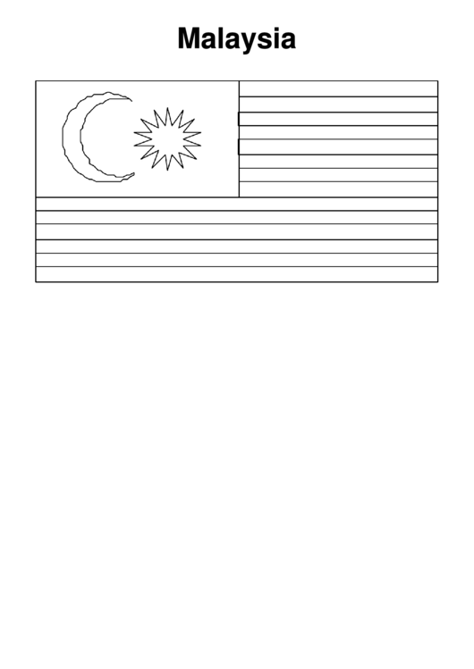 Malaysia Flag - Coloring Sheet Printable pdf