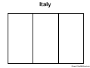 Italy Flag - Coloring Sheet