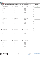 Using Substitutions To Solve Problems Worksheet