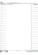 Adding And Subtracting To 0 Worksheet