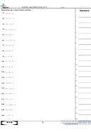 Adding And Subtracting To 0 Worksheet Printable pdf