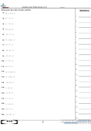 Adding And Subtracting To 0 Worksheet