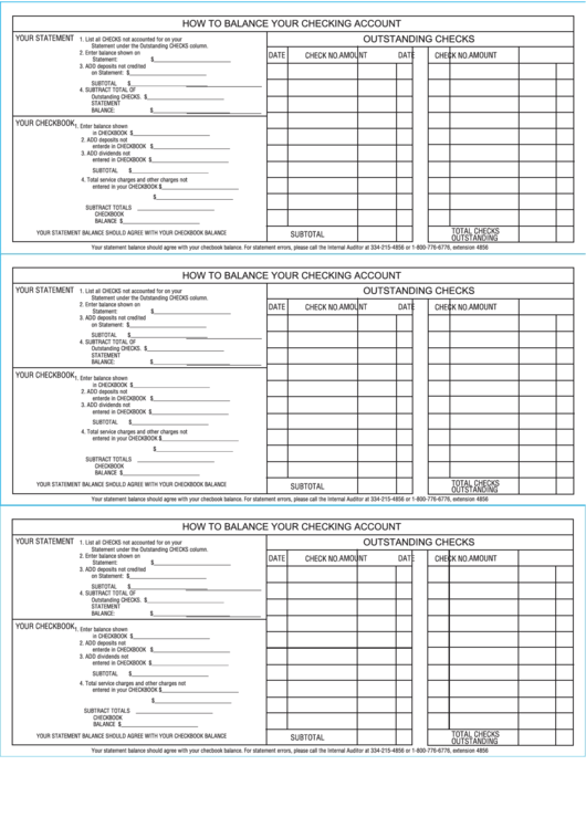 balance checkbook sheet