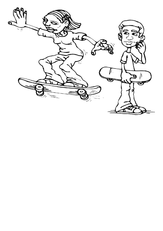 Girl And Boy Coloring Sheet Printable pdf