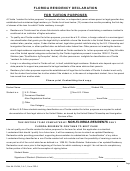 Form Frd 1 - Florida Residency Declaration For Tuition Purposes Form