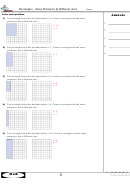 Rectangles - Same Perimeter & Different Area Math Worksheet With Answer Key