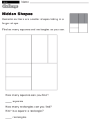 Hidden Shapes - Challenge Math Worksheet With Answer Key
