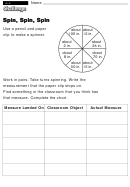 Spin, Spin, Spin - Challenge Math Worksheet With Answer Key