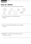 Cute As A Button - Challenge Math Worksheet With Answer Key