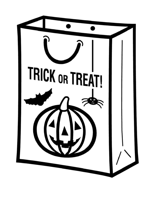 Trick Or Treat Bag Coloring Sheet Printable pdf
