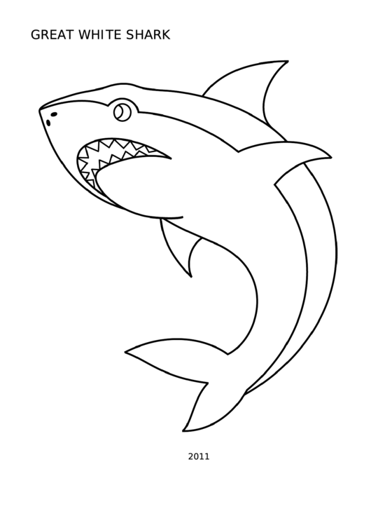 Coloring Sheet - Great White Shark Printable pdf