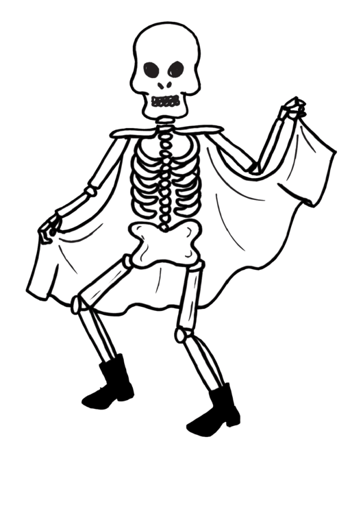 Coloring Sheet - Skeleton Printable pdf