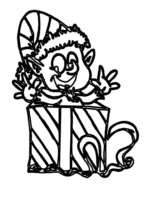 Christmas Elf Coloring Sheet Printable pdf