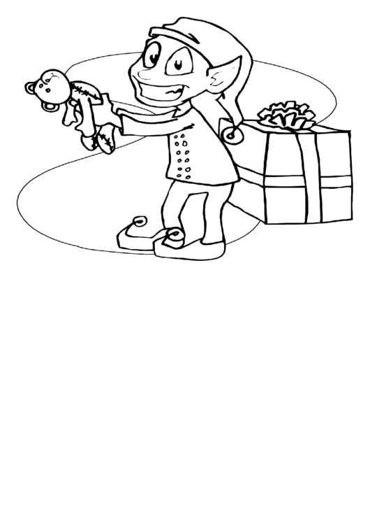 Christmas Elf Coloring Sheet Printable pdf