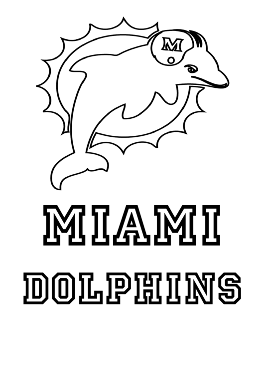 Coloring Sheet - Dolphin Miami Printable pdf