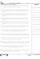 Word To Numeric With Money Worksheet