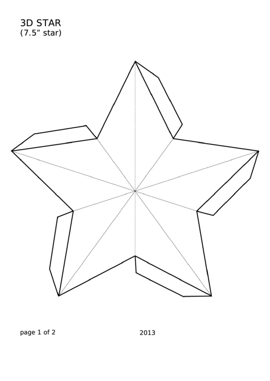 3d 7.5 Inch Star Template printable pdf download