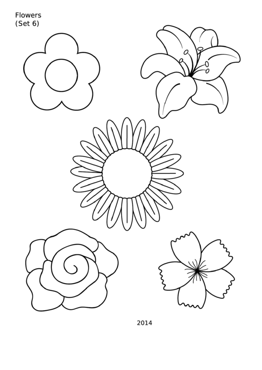 Flowers (Set 6) Template Printable pdf