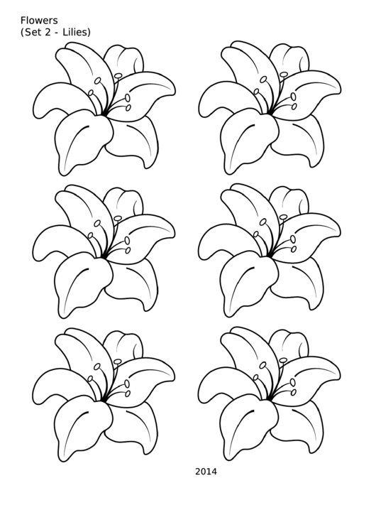 Flowers (Set 2 - Lilies) Template Printable pdf