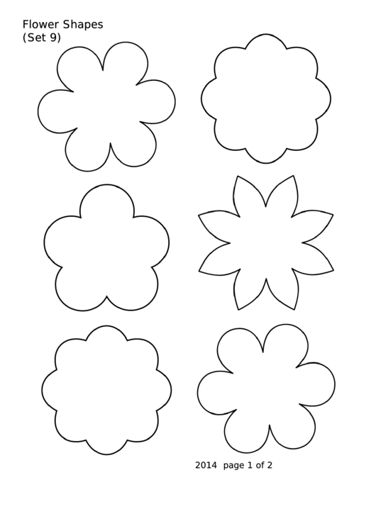 Flower Shapes (Set 9) Template Printable pdf