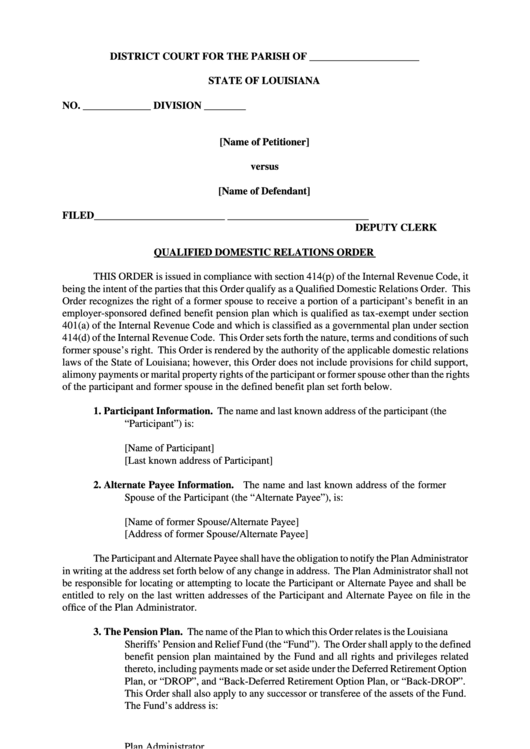 Top 10 Qdro Form Templates Free To Download In PDF Format