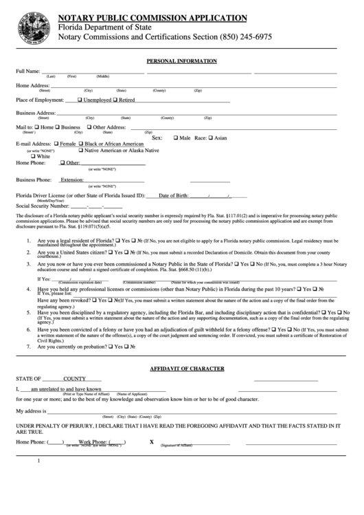Form Ds/de 76 - Notary Public Commission Application Form With Memorandum Printable pdf