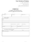 Form 41 - Certificate Of Permission To Act Renewal Application & Declaration