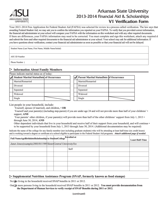 V1 Verification Form Printable pdf