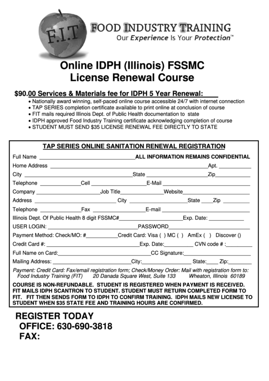 Online Idph License Renewal Course Printable pdf