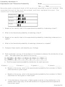 Experimental And Theoretical Probability Worksheet Template