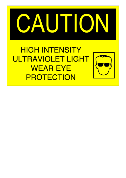 Caution Uv Light Printable pdf