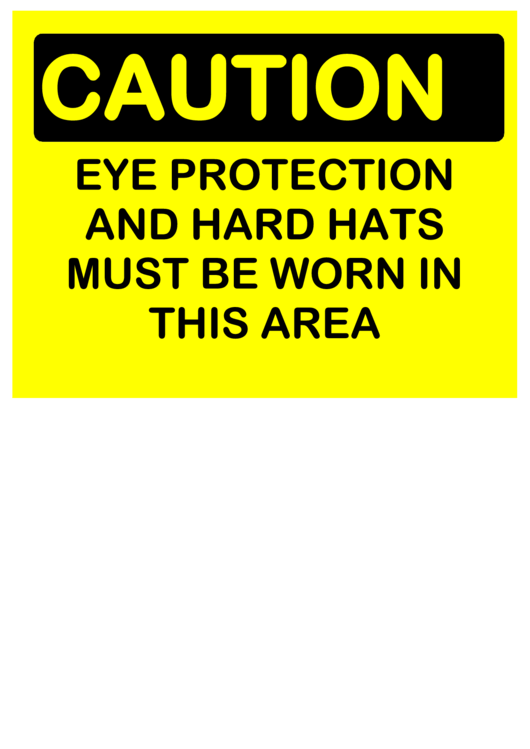 Caution Eye Protection 2 Printable pdf