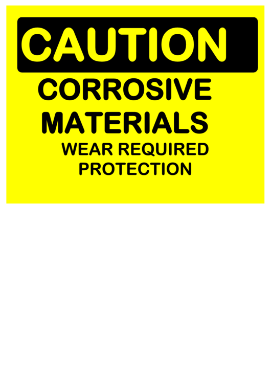 Caution Corrosive Printable pdf