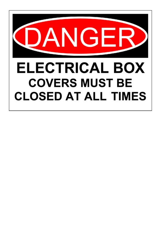 Danger Electrical Box Printable pdf