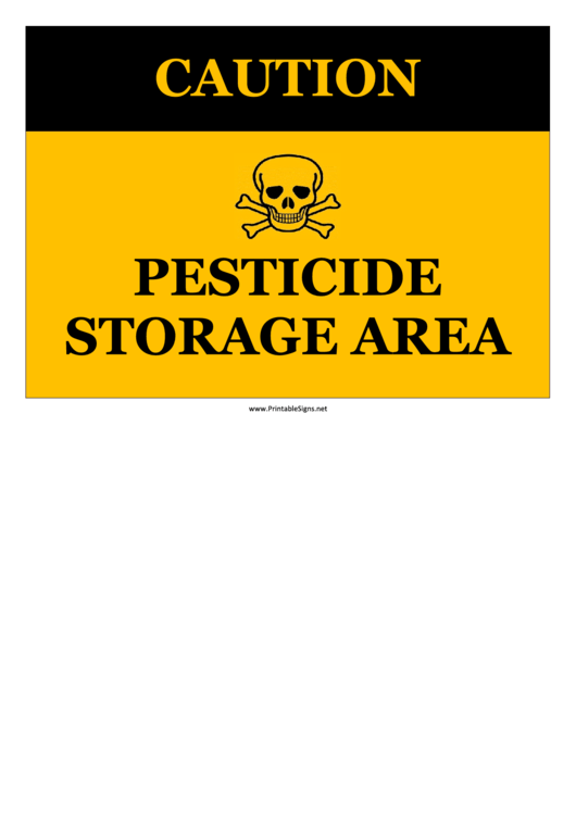 Caution Pesticide Storage Area Printable pdf