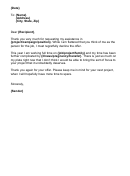 Personal Request Rejection Letter Template